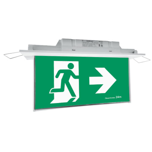 Glider Exit, Recessed Ceiling Mount, Trade Series, All Pictograms, Single or Double Sided
